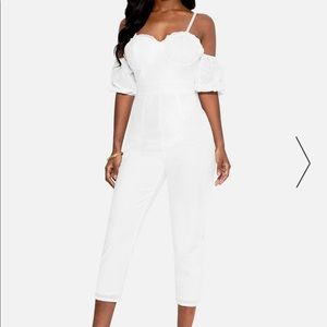 NWT Bebe Bustier eyelet jumpsuit